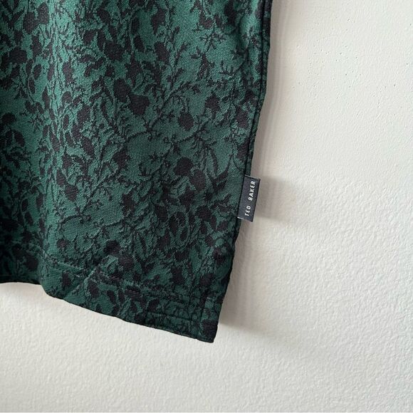 Ted Baker London Ealis Regular Fit Floral Jacquard Polo in green - Picture 5 of 13